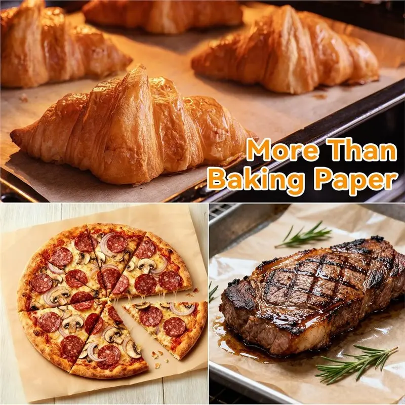 ABUN Unbleached Parchment Paper Sheets 6x6 Inch Precut Baking Liners Non-Stick Oven Safe Air Fryer Parchment Paper 200 Pack