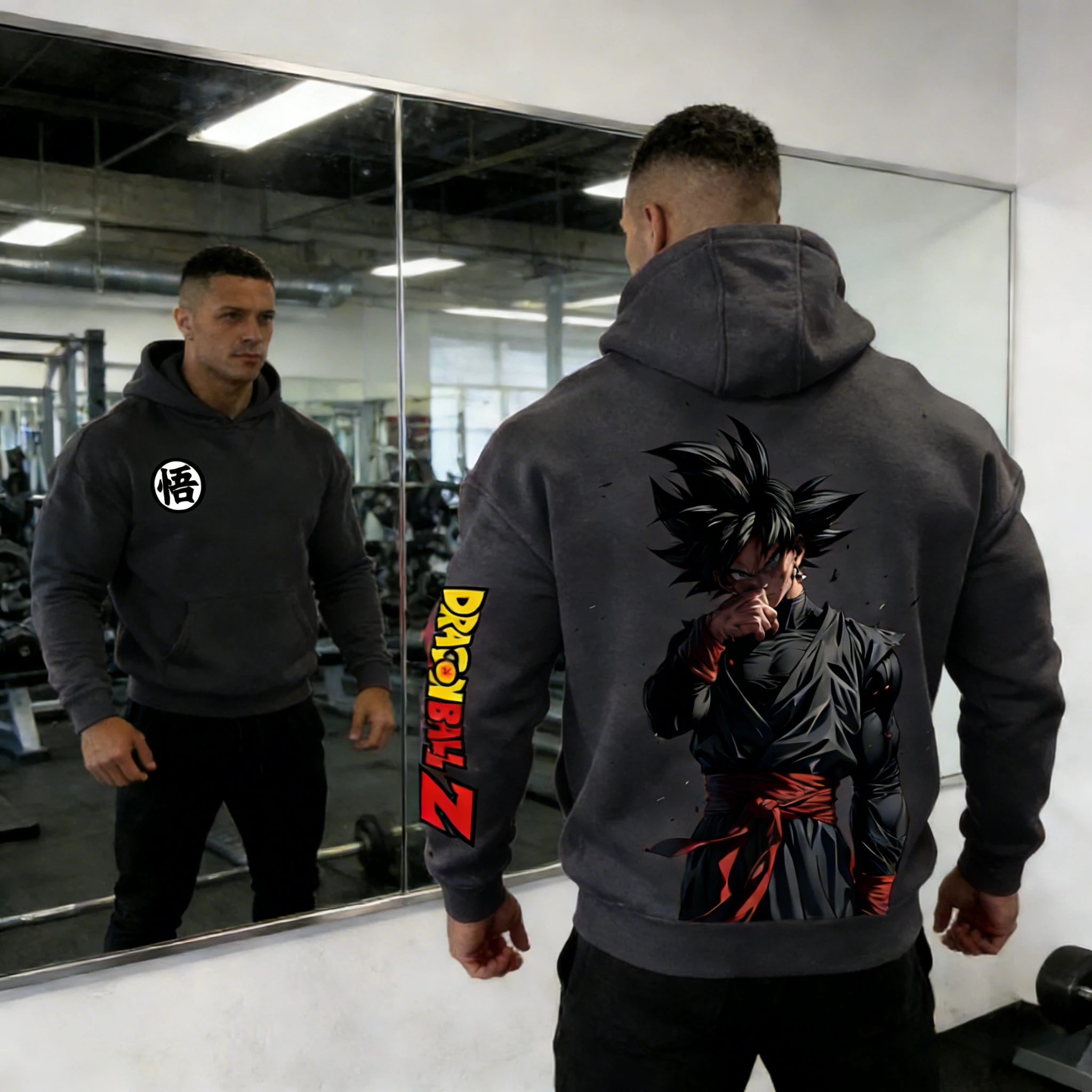2026 Herbst Winter Dragon Ball Retro Goku Black Print Hoodie Herren 100% Baumwolle Übergroßer Gym-Sweatshirt Vintage Streetwear Unisex