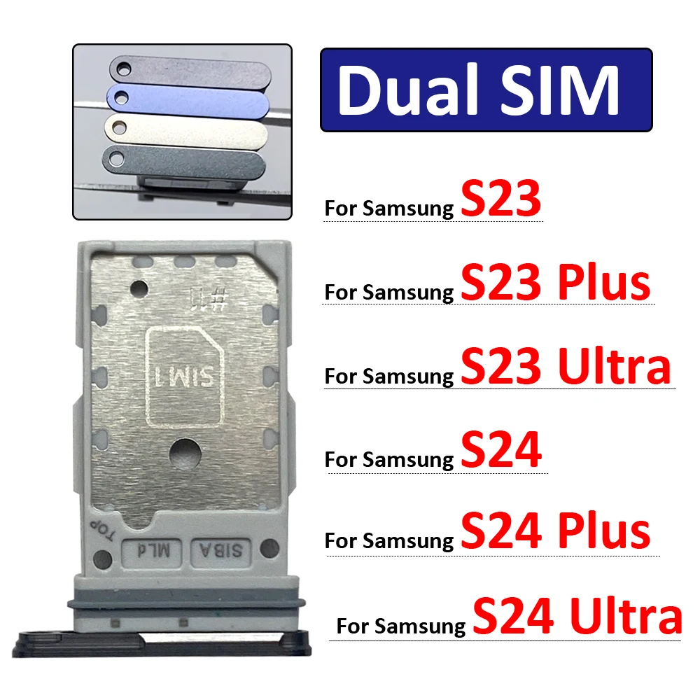 New For Samsung S23 S24 Plus Ultra 5G Dual SIM Card Slot SD Card Tray Holder Adapter