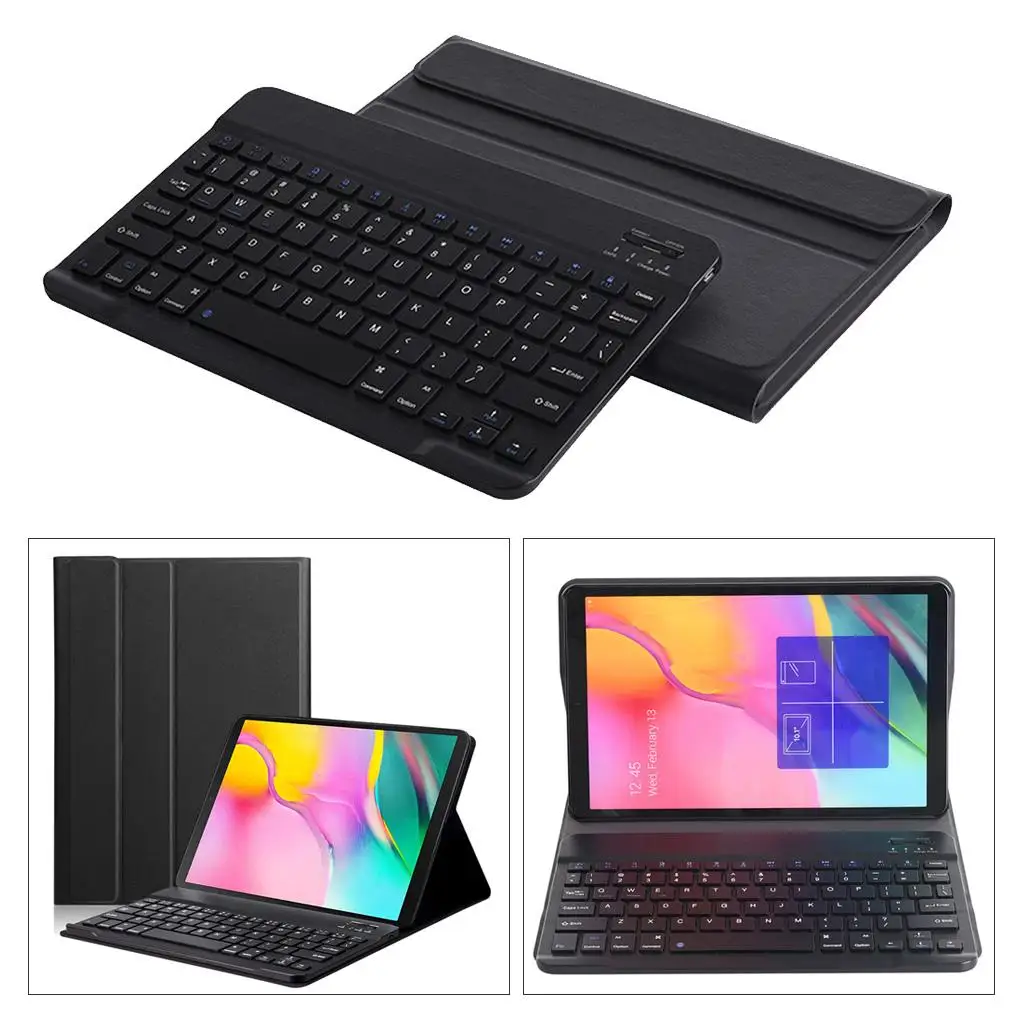 

для планшета Galaxy Tab A 10,1 дюйма, беспроводная BT-клавиатура из полиуретана — черный
