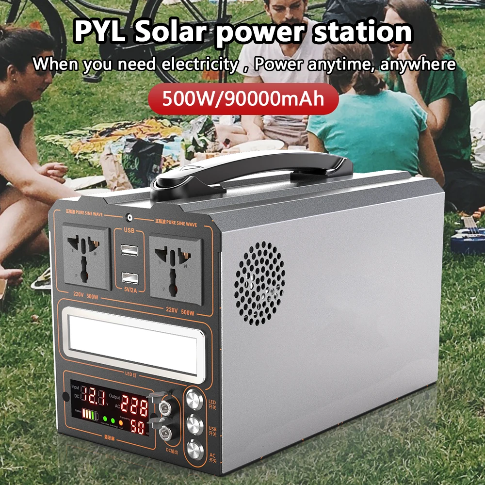 90000mAh 500W Portable Power Station Outdoor Emergency Power Supply Power Bank Generator DC output Battery Charger