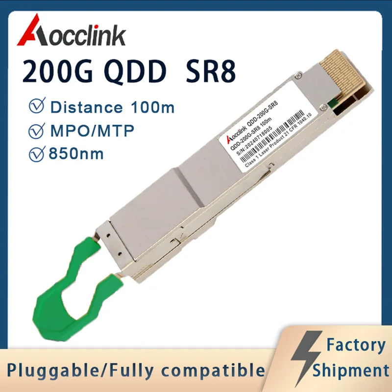 

Оптический трансивер MPO/MTP 200G QSFP-DD SR8 850 нм 100 м; Мультирежимный, для телекоммуникационных центров обработки данных, коммутаторов Mellanox, Arista