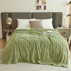 Coral Fleece Flannel Blankets For Beds Solid Color Spring Winter Soft Warm Bedspread Sofa Cover Tafurong Plush Plaid Blankets