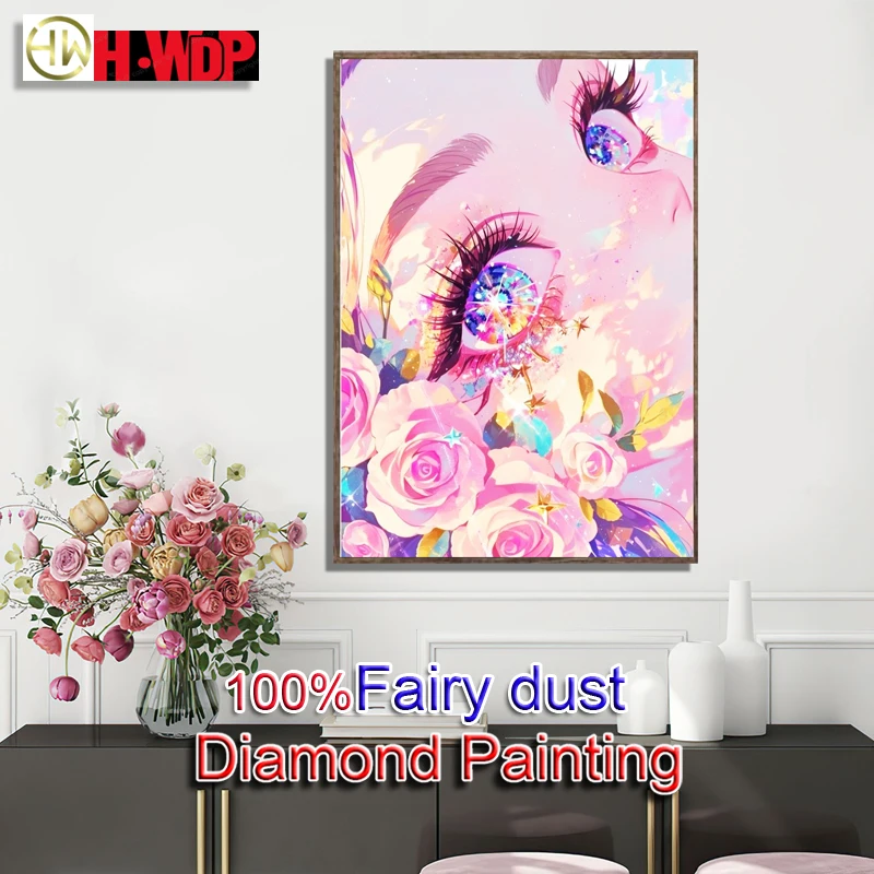 Full Crystal Diamond Painting Kits Girl Picture Mosaic Embroidery Cross Stitch Wall Art Crafts DIY Diamond Art Fairy Dust Decor