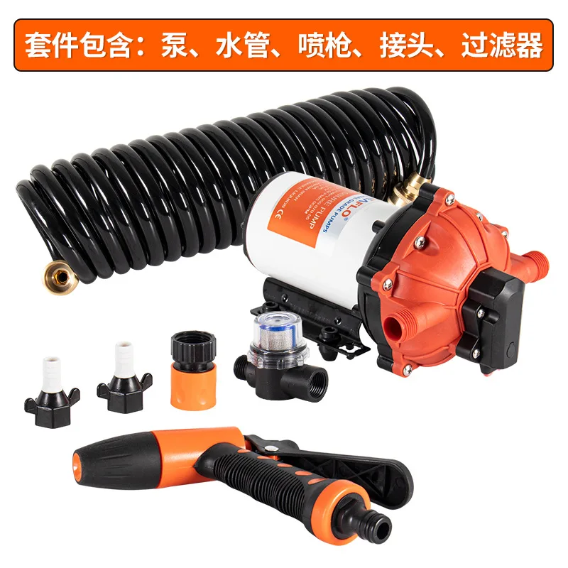 Deck Wash Pump Kit, 12V 24V Diaphragm Pump,Self-priming Marine Washdown System,for Boat Yacht Car RV,High Pressure Cleaning Tool view 3
