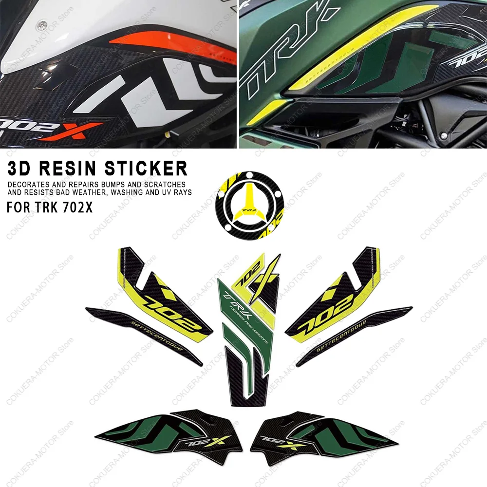 3D Gel Epoxy Sticker Motorcycle Accessories Handles Guard Sticker For Benelli TRK 702 TRK 702X 2023 Kit Tank Pad