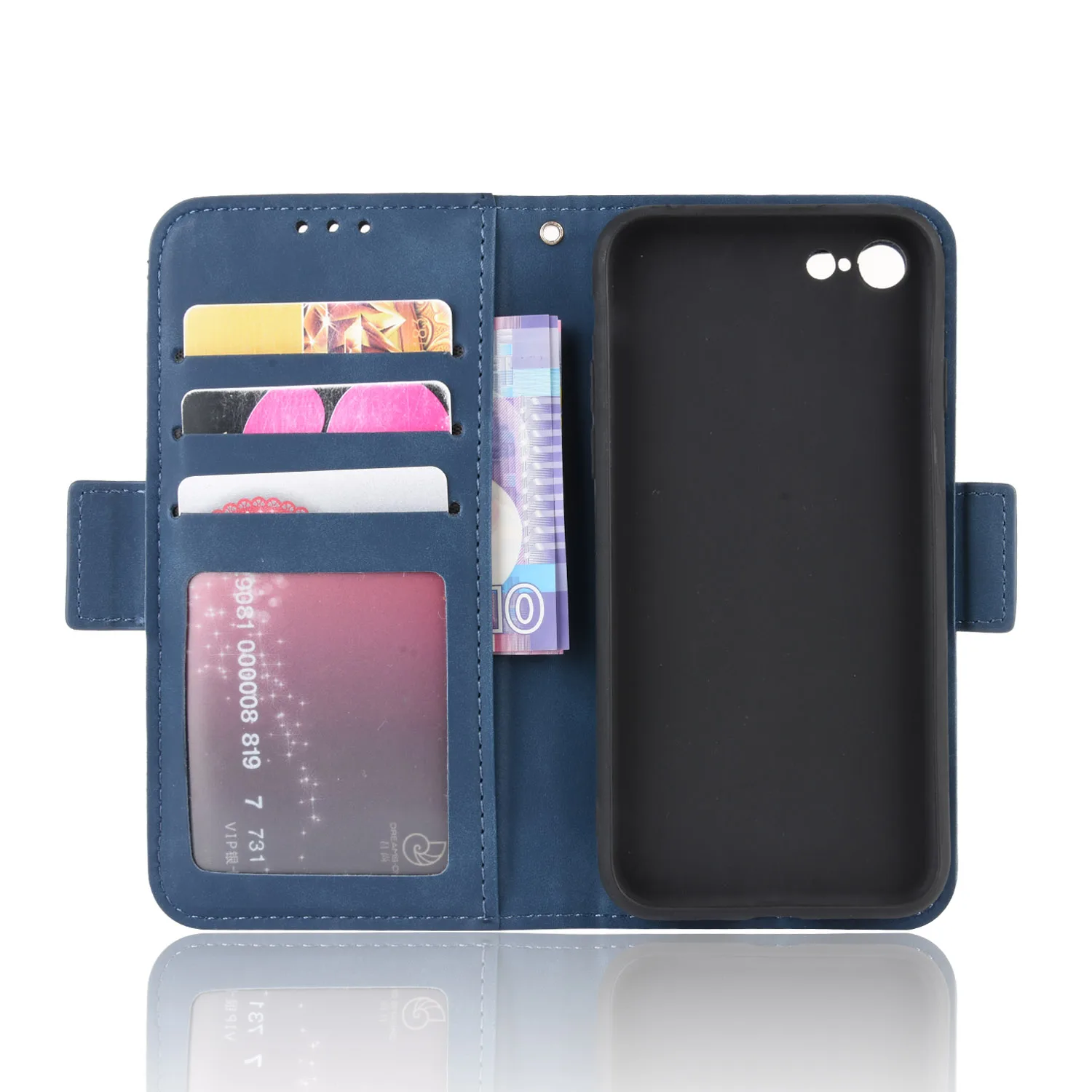 Skórzane etui z klapką do Apple iPhone 8 4,7 cala Oddzielny typ Przycisk magnetyczny Wiele gniazd na karty Portfel Zapobieganie upadkom Etui na