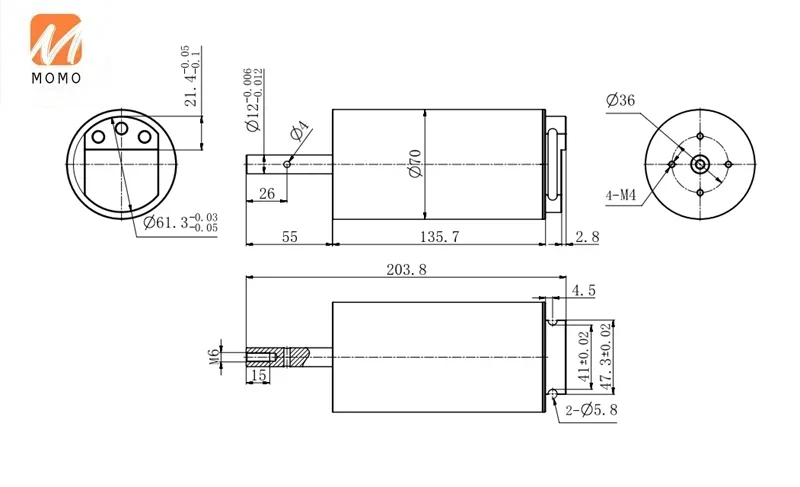 power Motor PA70-150 KV160 /KV230     PA Series Brushless Motor multi-functional For  Unmanned boat USV