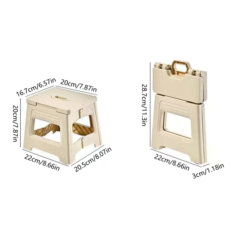 Lightweight Folding Step Stool Multi Purpose Handheld Thickened Footstool Non-Slip Plastic Small Benches KitchenHot Sale image 6