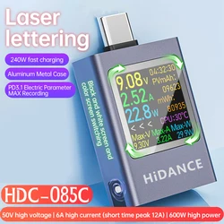 HDC-085C Multi functional Type-C Charger Tester Voltage, Current, Power Meter DC 4.5~50V 12A Suitable for 3C products