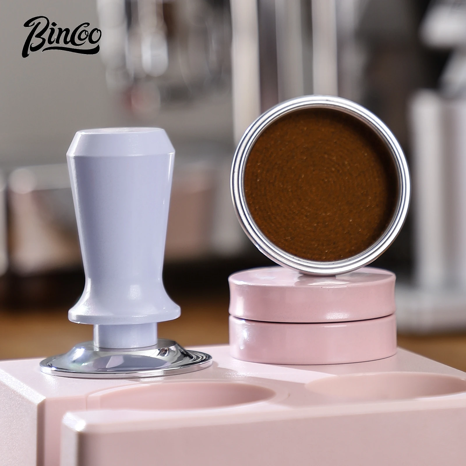 

Bincoo Threaded Spring Tamper 51/58mm Universal Espresso Press Tool with Calibrated Pressure Self-Leveling Consistent Tamper