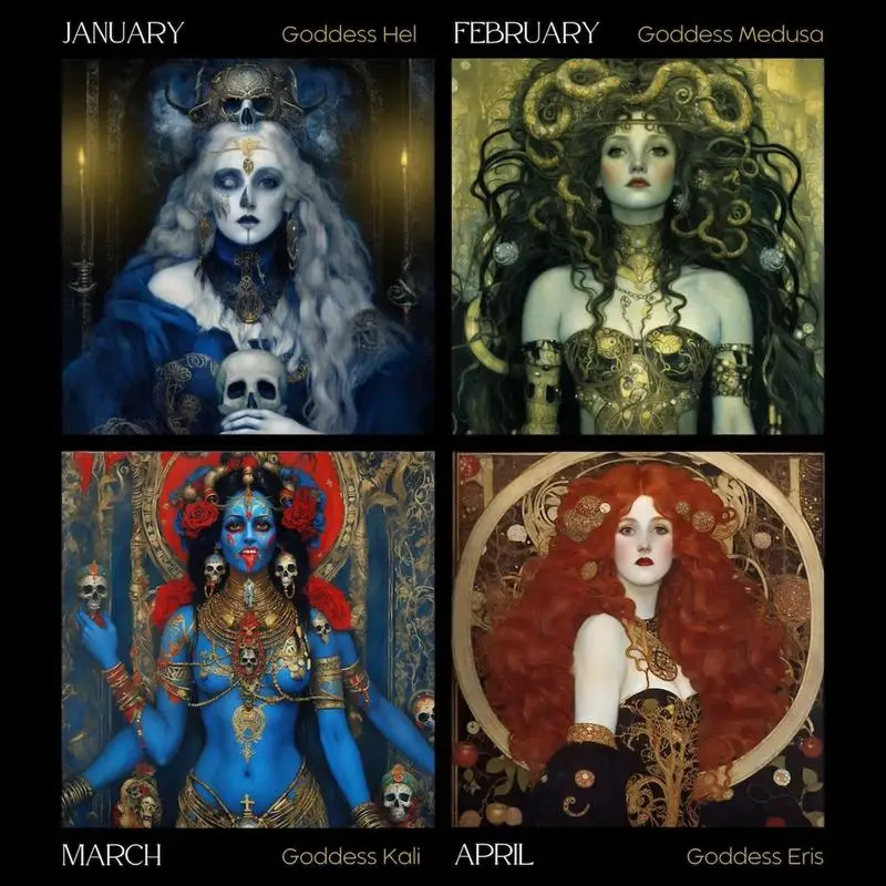 Wall Calendar 2024 Goddess Astrology Full Moon Tracker Moon Phase Calendar Hangable Astrology Decorations 2024 Lunar Calendar