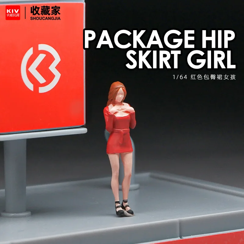 

1:64 Scale Sexy Short Skirt Girl Miniature Figurines Colorful Diorama Props for Photography and Micro Scene Display