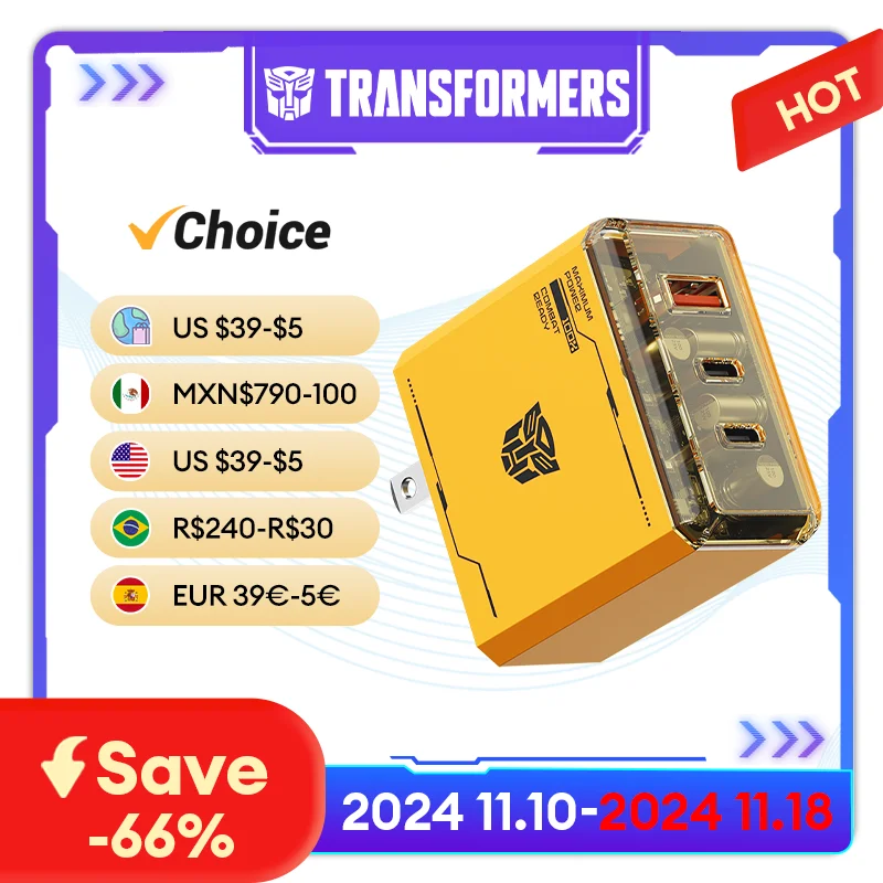 

Choice TRANSFORMERS TF-K11 Three Ports Home Charger Phone Charging Accessories Fast Charge Intelligent Charge Power Adapter