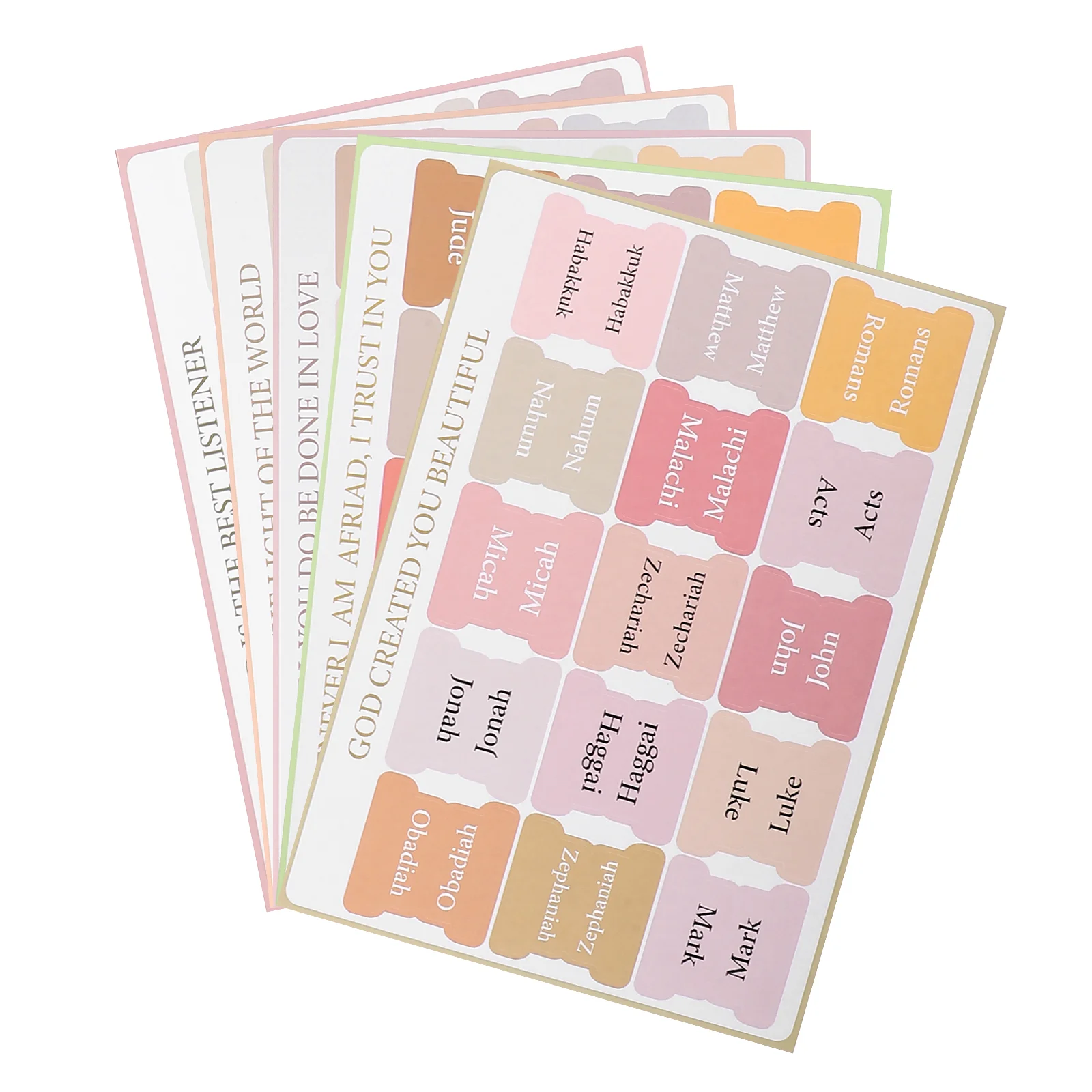 

5 Sheets Bible Index Tags Decorative Tabs Stickers Supplies for Study Memorandum Men Women