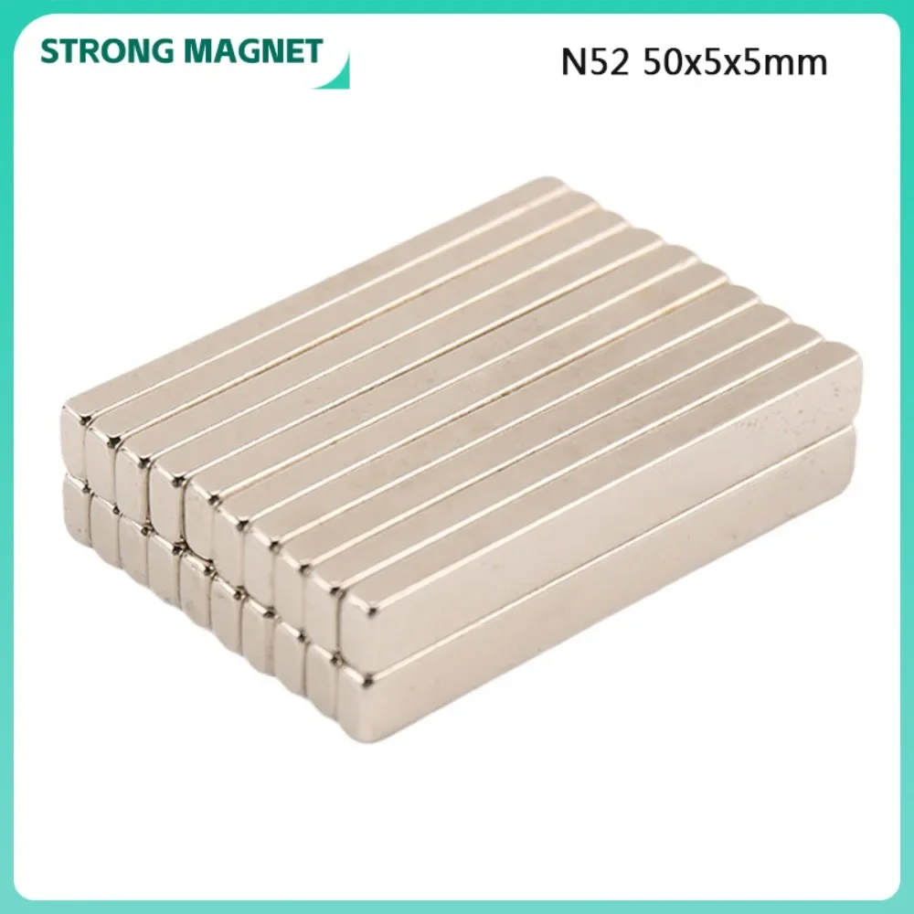 

100pcs N52 50x5x5mm Neodymium Magnet 50mm x 5mm x 5mm NdFeB Block Super Powerful Strong Permanent Magnetic Imanes