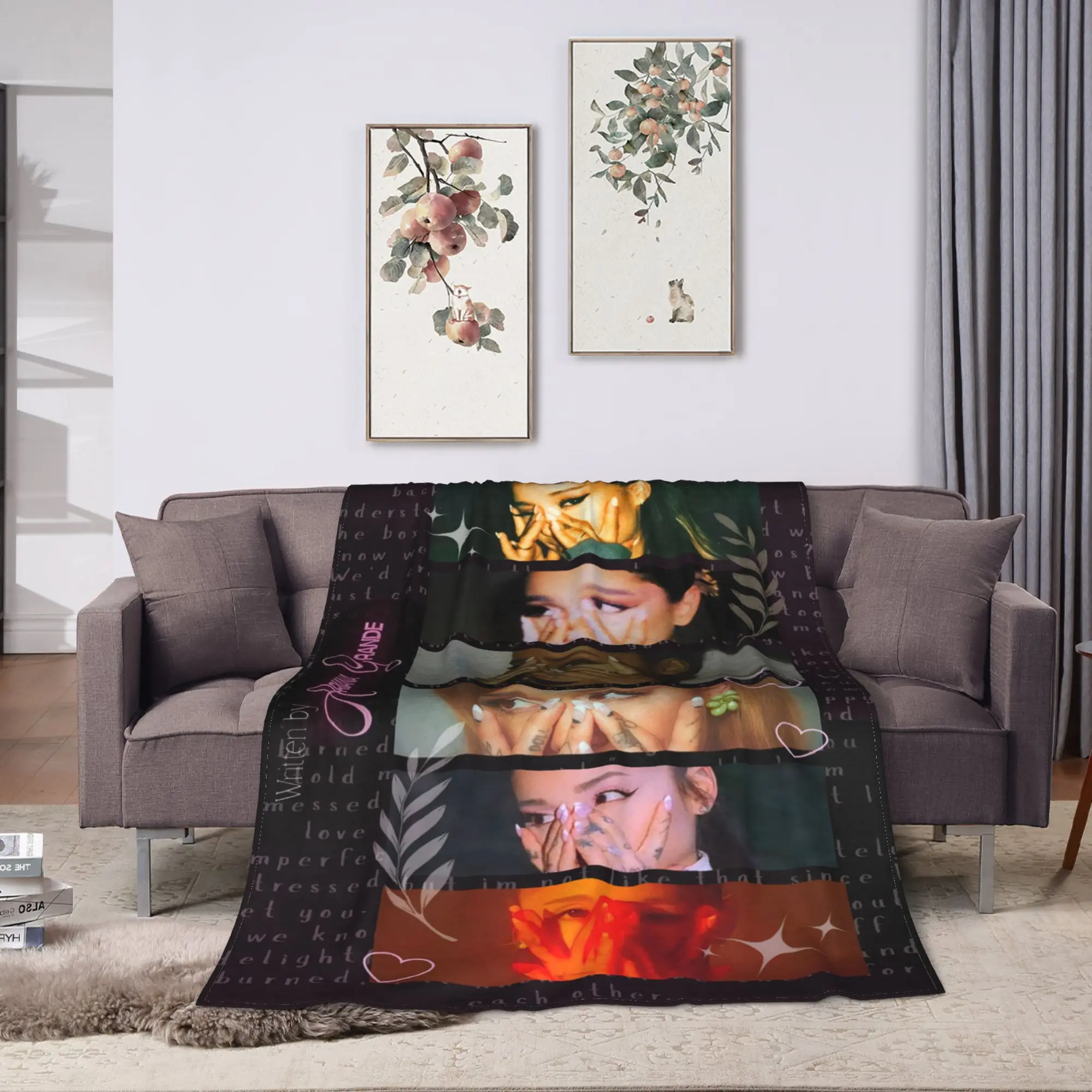 Arianas Grandes petal  Flannel Blanket  Soft Bedding Throws for Bedroom Decorative Aesthetic Bedspread Sofa Bed Cover