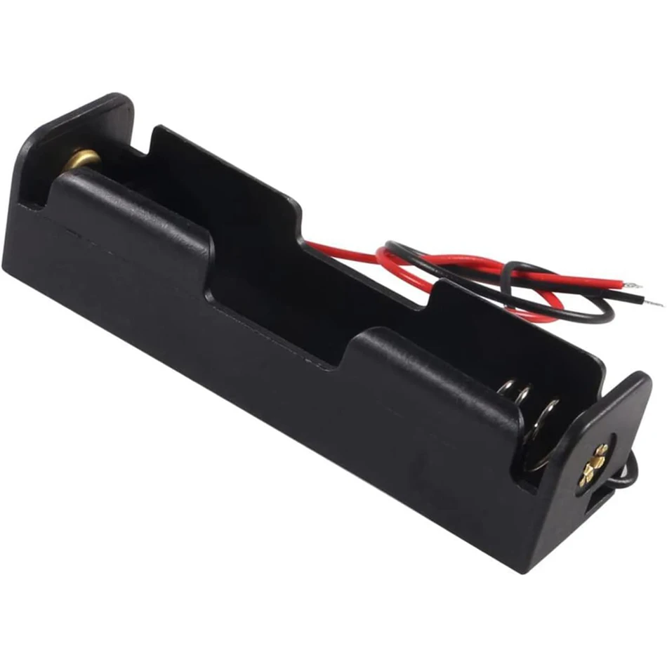 20pcs 18650 Battery Holder 18650 Battery Clip 1 Slots 3.7V Plastic 18650 Battery Storage Box Case with Connect Lead