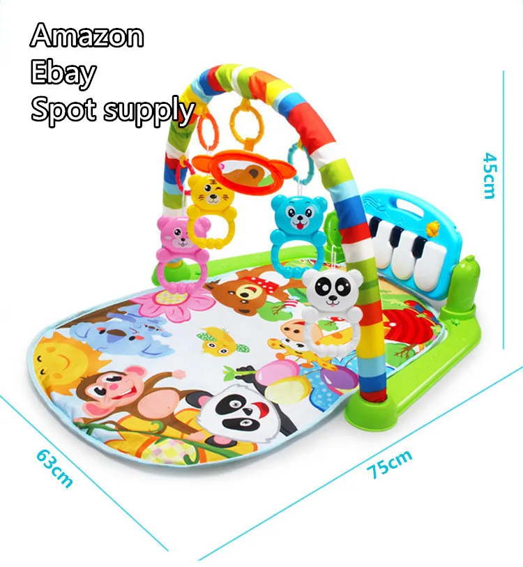 Tapis de jeu rond avec pédale musicale pour bébé de 0 à 2 mois, jouet pour filles de 0 à 2 mois, tapis de jeu sans stier