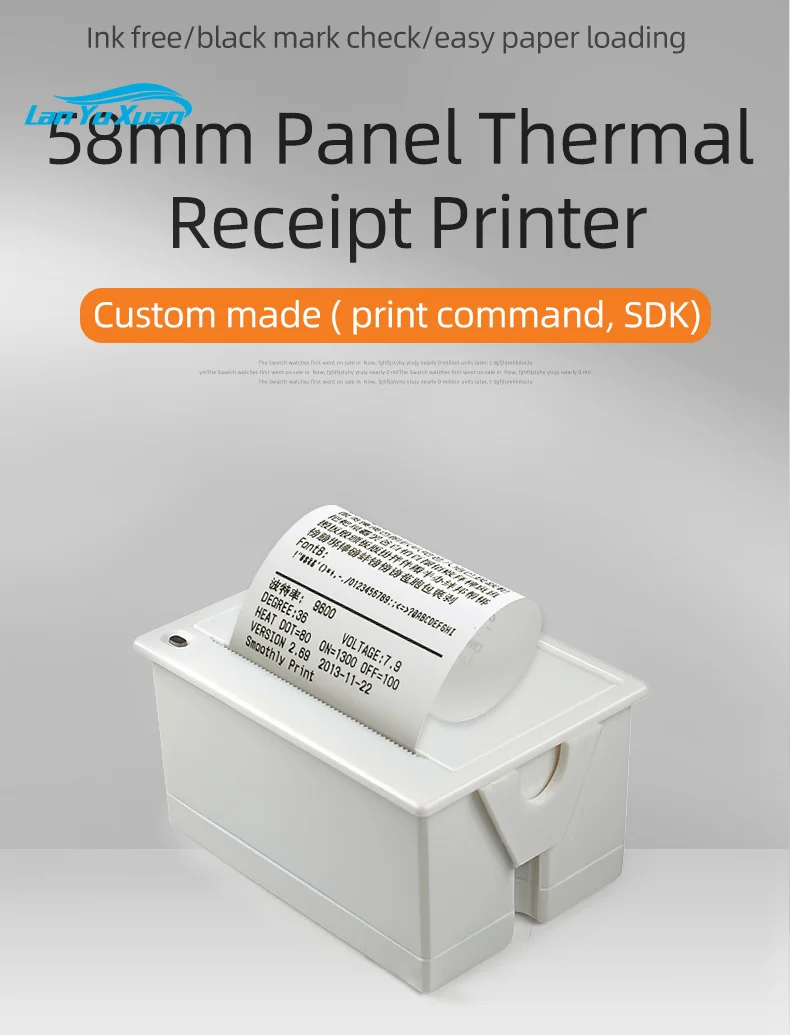 EM5826 58mm Panel Printer Thermal Kiosk Receipt Printer Embedded USB+RS232+TTL Interface  ECS/POS Command