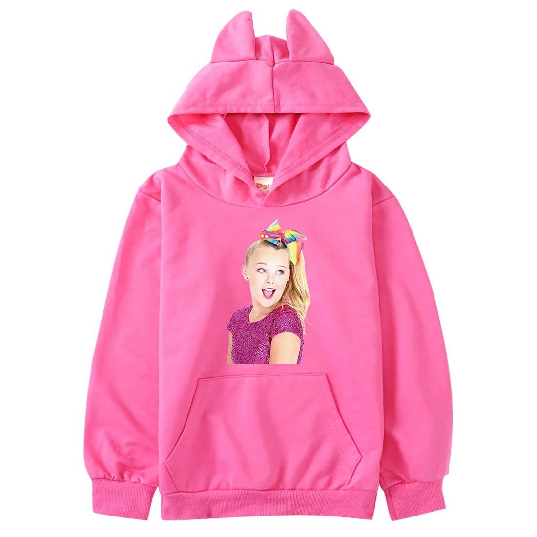 3D JOJO Siwa Jumper Kids Fashion Cartoon Hoodies Girls Cute Cats Ears Sweatshirts Baby Boys Long Sleeve Clothes