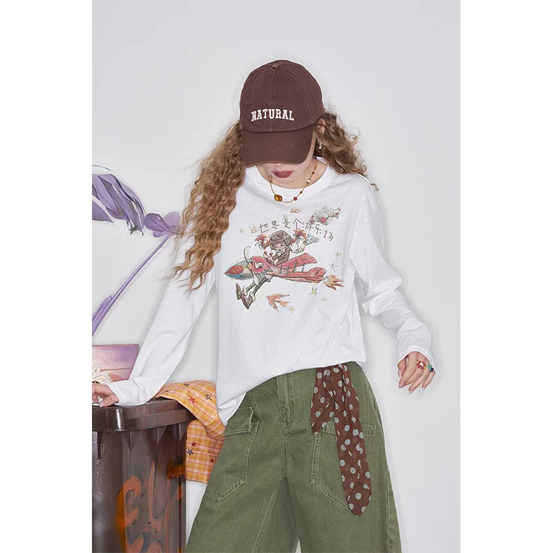 ELFSACK 2025 Inverno Nuovi Arrivi Minimalista Casual Solid Heart Graphic Girocollo Pullover T-shirt per le donne