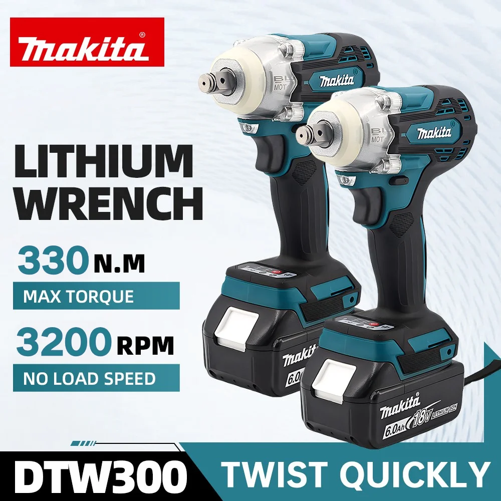 Makita 330N.M Torque Brushless Electric Impact Wrench Cordless Electric Drill 1/2