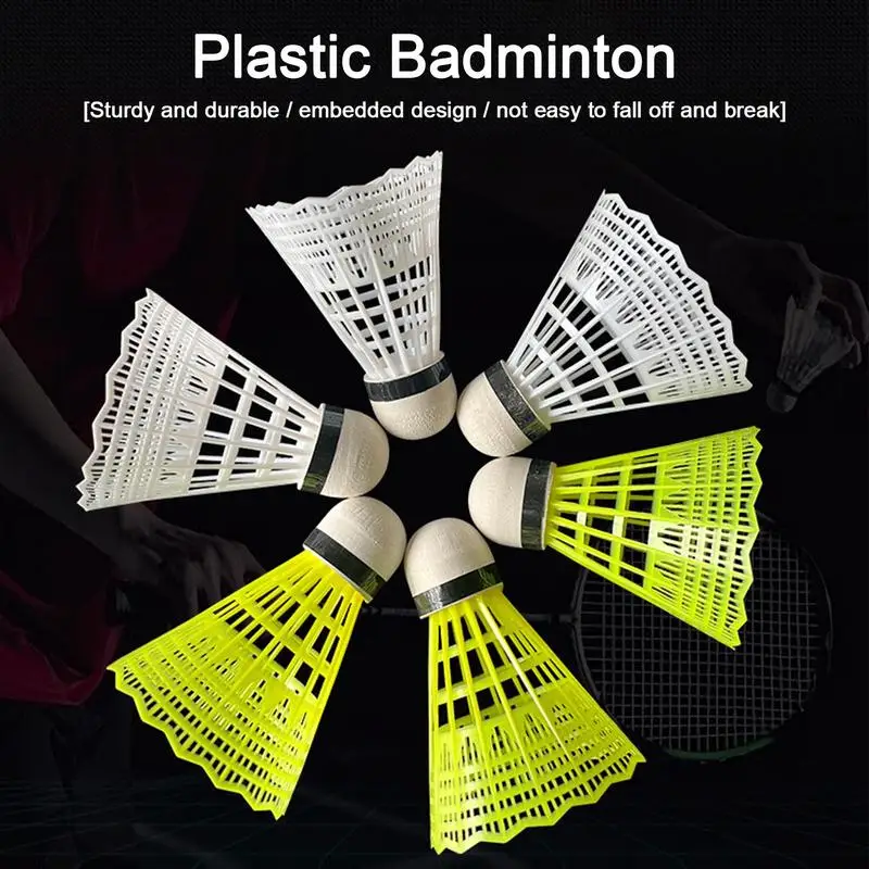 Volants de badminton en nylon coloré, grande durabilité, anti-coup, sports d'intérieur et d'extérieur, entraînement, Iking.org, 3/6 pièces