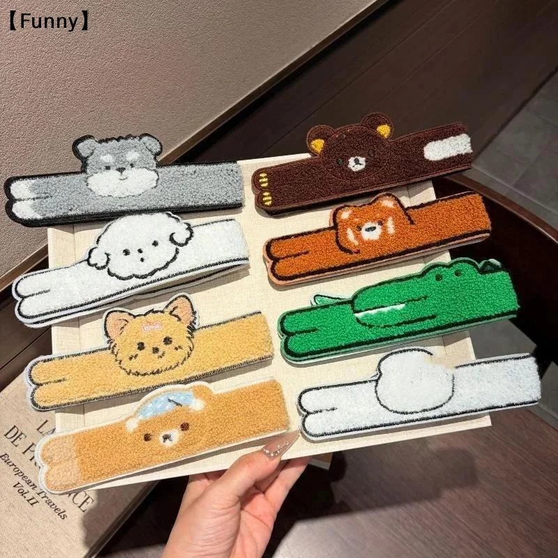 1Pc Fluffy Hair Bang Patch Cartoon Animal Self-Adhesive Hair Accessory Reusable Long Strip Hair Styling Sticker〔Funny〕