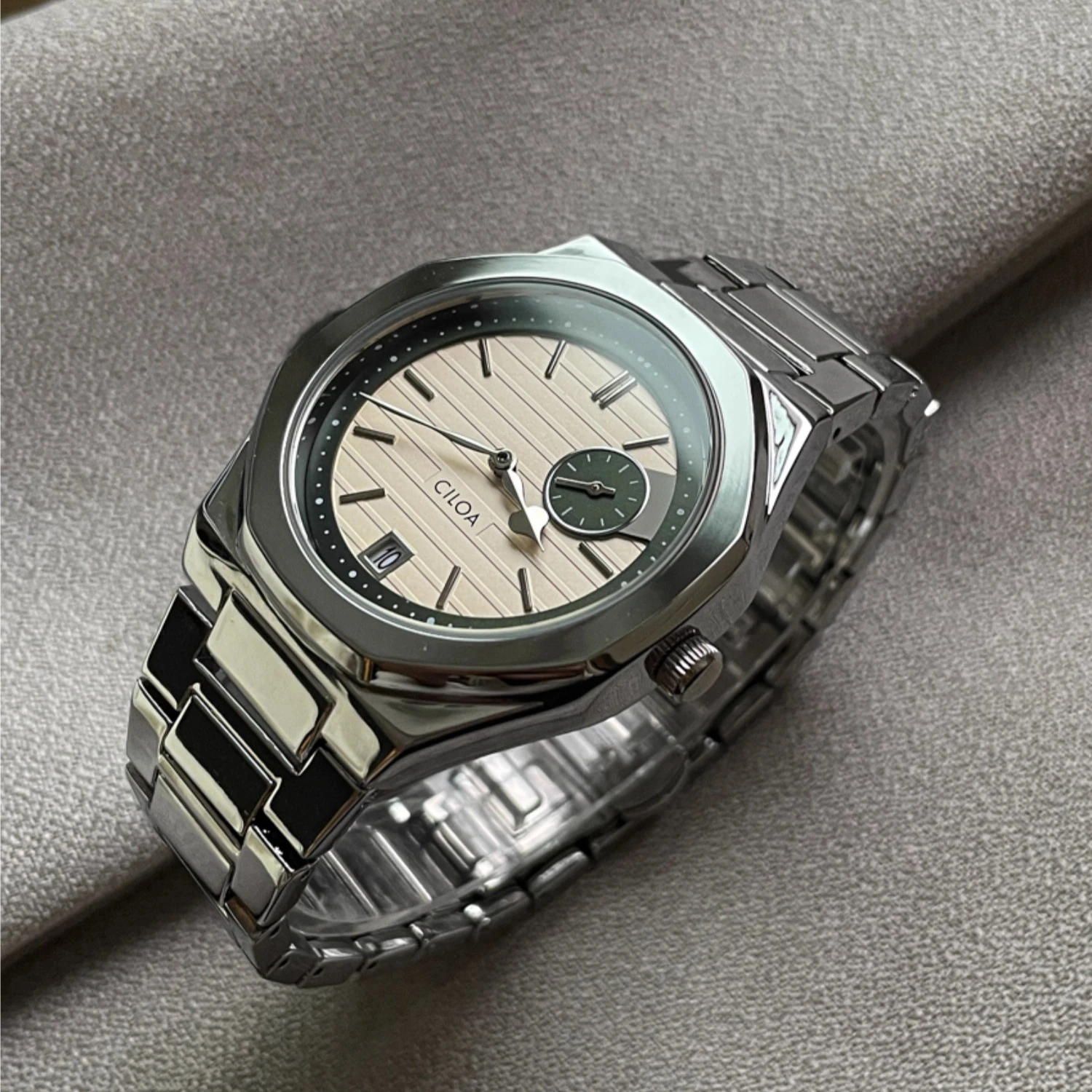 ساعة كوارتز بمينا كبير للرجال من CILOA - بسيطة وجديدة، كاجوال وعملية، مقاومة للماء 506