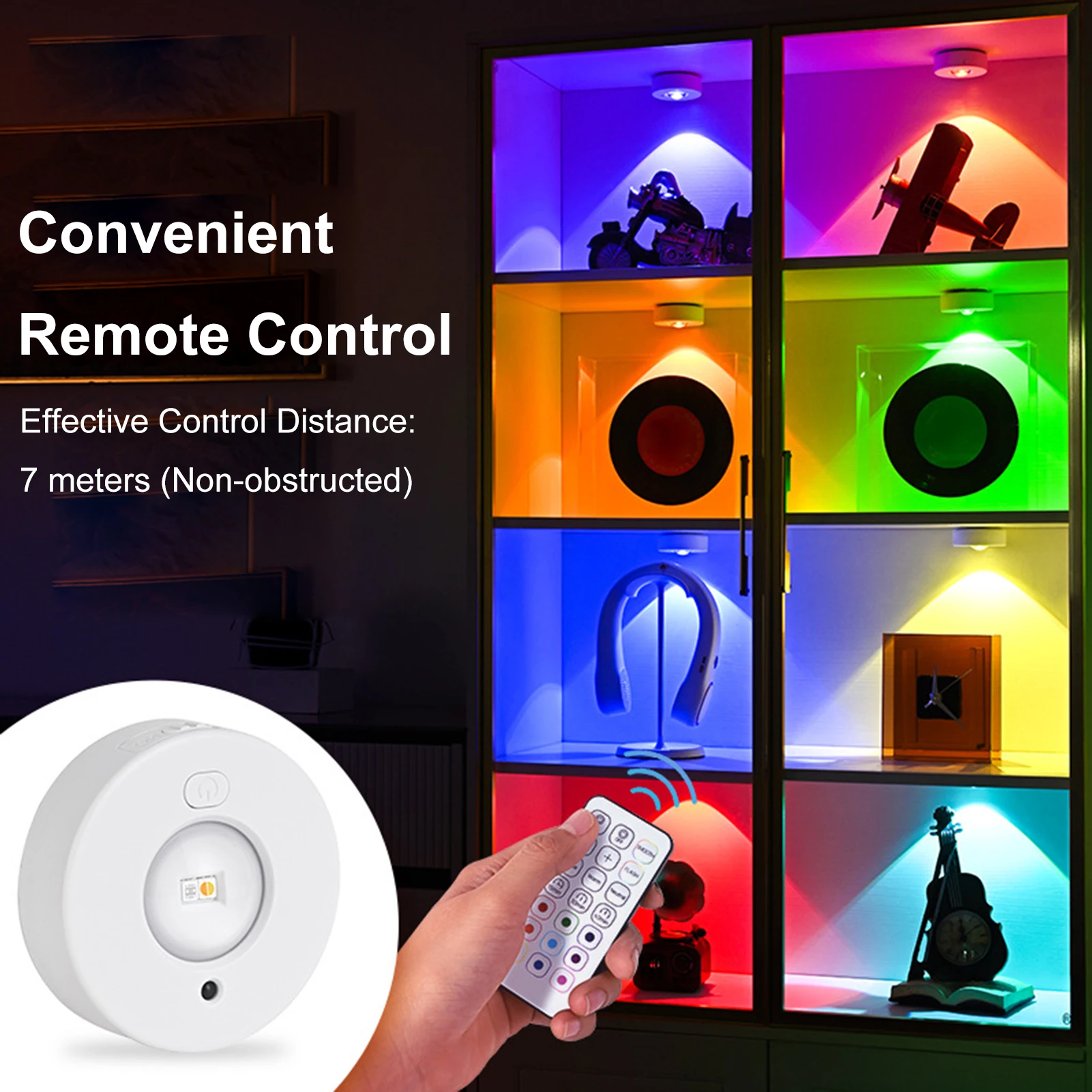 ไฟ LED ตู้แม่เหล็ก 3 ชิ้น/6 ชิ้น 0.3 วัตต์ พร้อมรีโมท ชาร์จผ่าน Type-C ปรับอุณหภูมิสีได้ ตั้งเวลาได้ 15/30/60 นาที