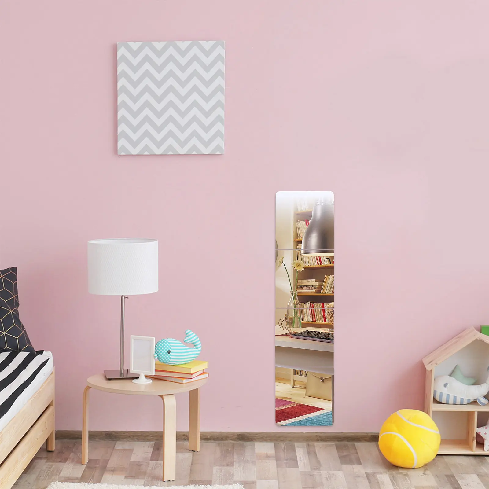 

1 Set Full Length Wall Adhesive Sheet For Bedroom Bathroom Sofa Background Wall Mounted Mirror Tiles Sticky Mirror Sticker