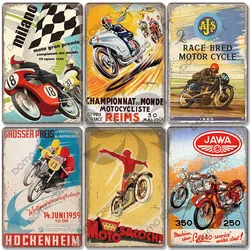 Motorcycle Vintage Poster Metal Plate Cafe Racer Festival Race Bred Motorcycle Metal Tin Signs Wall Decor Riders Club Man Cave