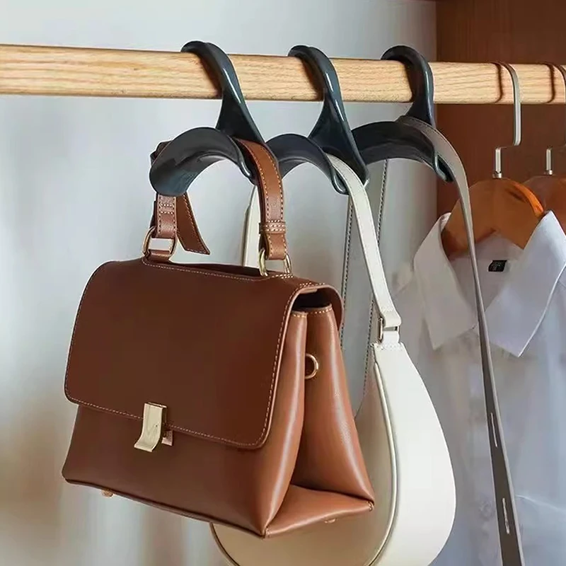 5pcs Widen Plastics Hanger Connection Hook Stackable Space Saving Storage Multifunctional Bag And Hat Hanging Rack