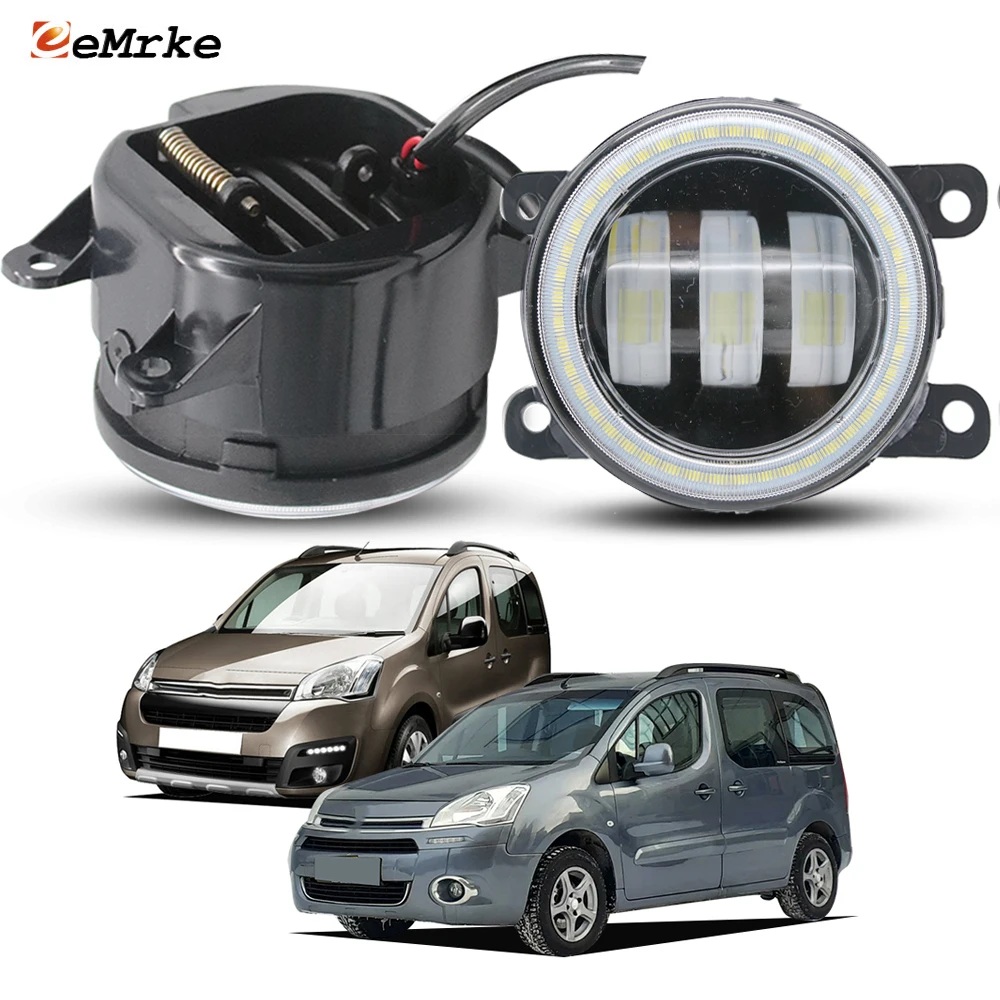 

Led Car Fog Light PTF Lens 40W Angel Eye DRL Driving Lamp for Citroen Berlingo B9 12-19 Opel Combo Cargo Life Partner Crossway