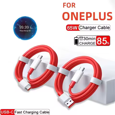 6A 65W USB C To Type C Super Fast Charging Cable For OnePlus 9RT 9R 8 7 Pro 7t Pro USB Type C Warp Charge 6t 5t 5 3t Data Cord