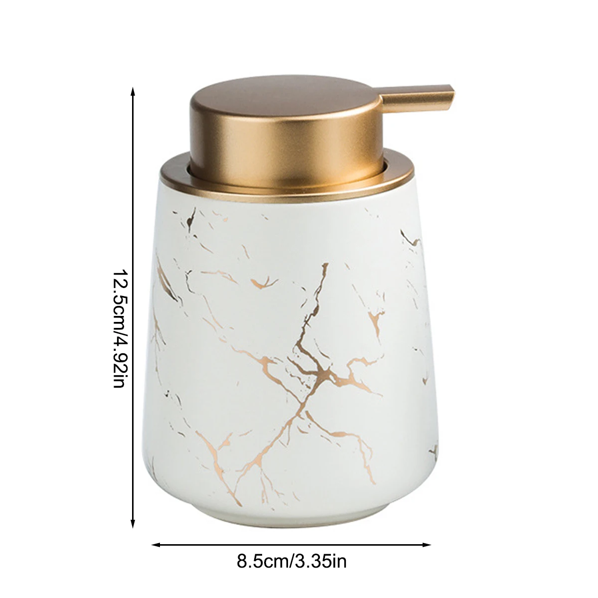 400ml Light Luxury Ceramic Marble Texture Refillable Press Mousse Foaming Soap Dispenser For Bottling, Filling Facial Cleanser