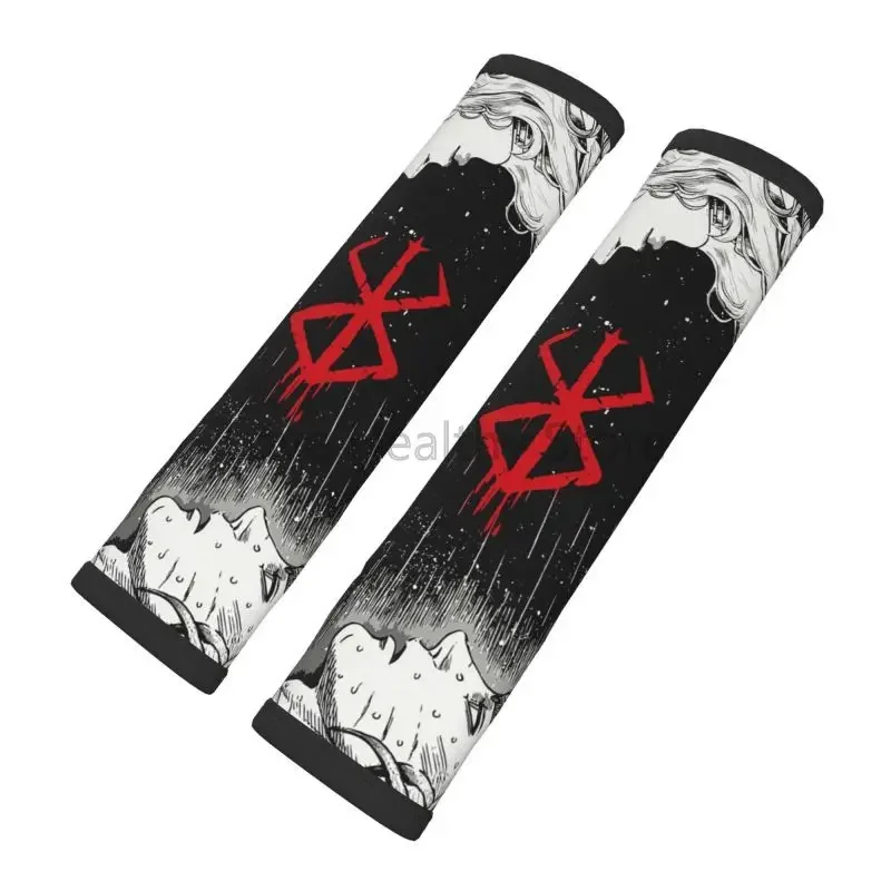 Anime Berserk Pattern Seat Belt Covers Soft Comfortable Shoulder Strap Pads for Adults Universal Car Accessories Pack of 2