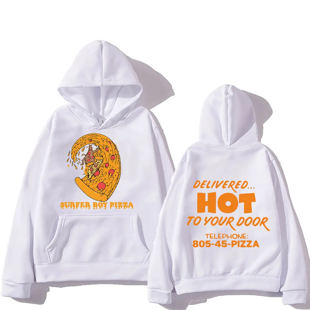 

Surfer Boy Pizza Sweatshirt Funny Cartoon Hoodies for Men/Women Long Sleeve Novelty Autumn/Winter Pullovers Harajuku Streetwear