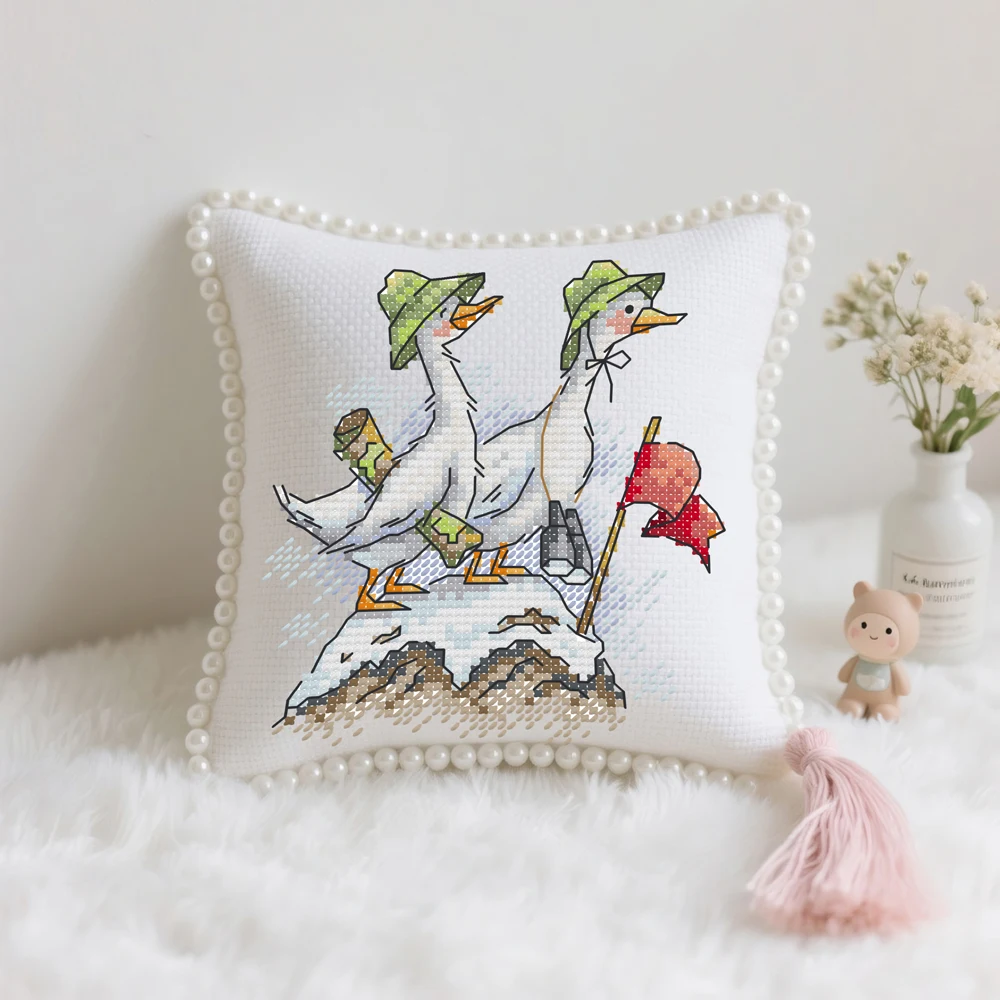 News Handmade Cross Stitch Pin Cushion, Craft Gift, Cross Stitch Kit, Embroidery Kit, Successfully Reached The Summit