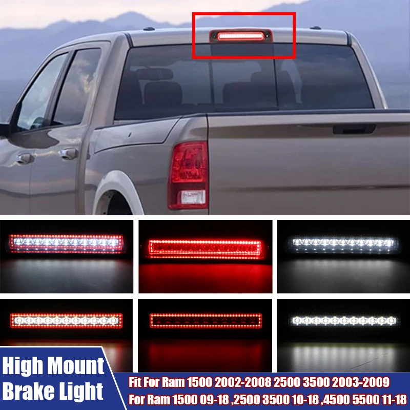 LED High Mount Brake Light For Dodge Ram 1500 2500 3500 4500 5500 2002-2018 LED Ring Light Guide High Mount The Third Brake Lamp