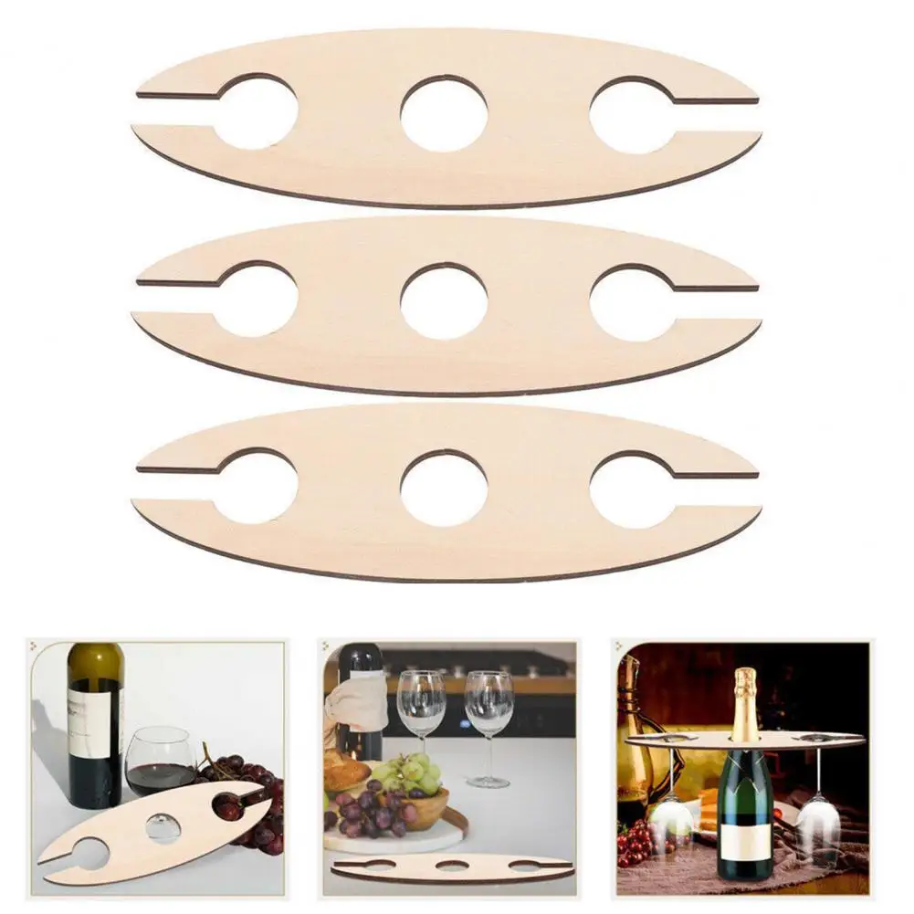 1/5Pcs Wooden Wine Bottle Glass Holder Handmade Bottle Mounted Glass Rack for Home Kitchen Bar Storage Glasses Display Shelf