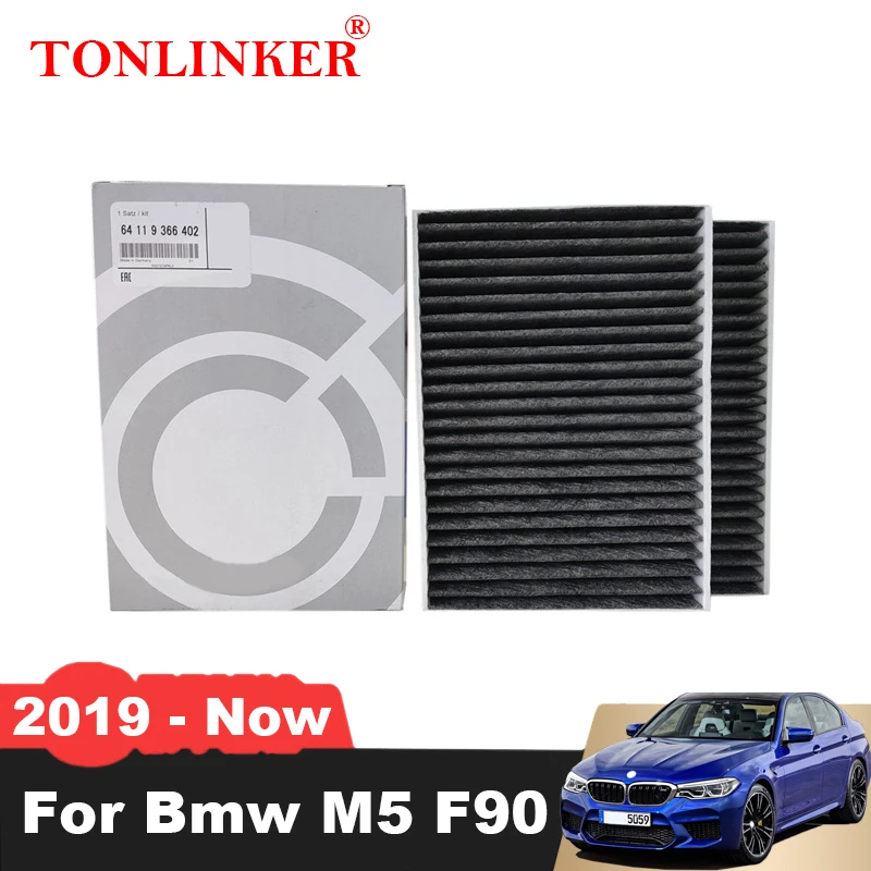 

TONLINKER салонный фильтр 64119366402 для Bmw 5 серии M5 F90 S63B44Tx 4.4L S63B44B 2018 2019 2020 2021 2022-модель автомобильные аксессуары