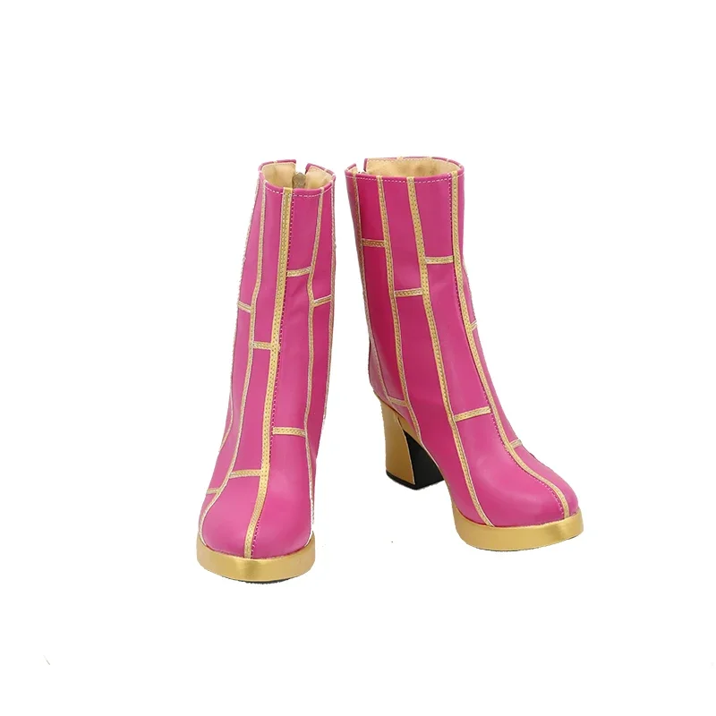 Cujoh Jolyne Cosplay Shoes Anime JoJo's Bizarre Adventure Cosplay Boot Cosplay Prop Halloween PU Leather Shoes Custom Made