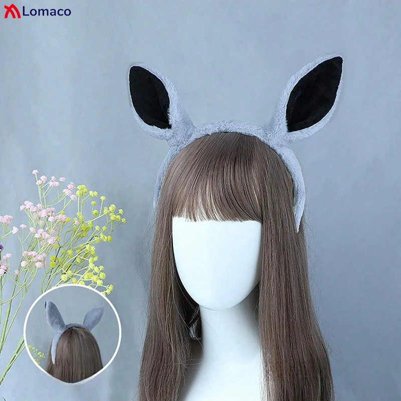 Cute Plush Horse Ears Hair Hoop Faux Fur Donkey Ear Headband Furry Hairbands Lolita Girl Women Party Cosplay Accessories Props
