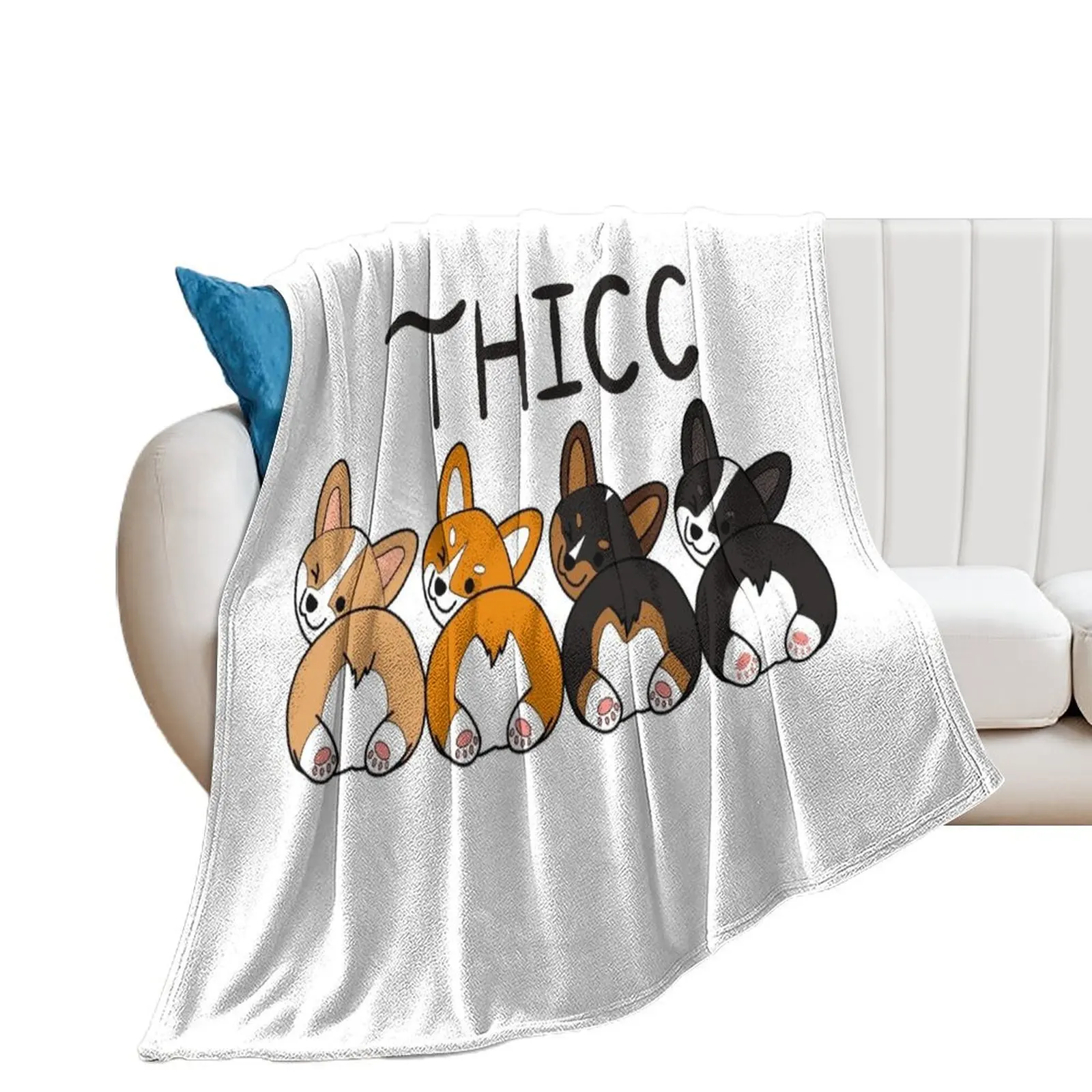 Thicc Corgis Throw Blanket Summer Beddings Single heavy to sleep Blankets