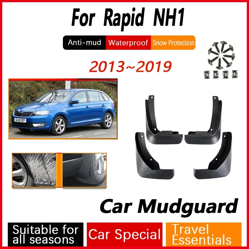 

4Pcs Car Fender For Skoda Rapid Spaceback Hatchback NH1 2013~2019 Styling Mudguards Flap Splash Mud Flares Guards Car Accessorie