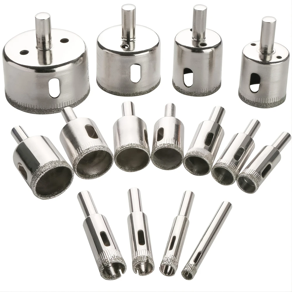 

10pcs/15pcs 6mm-50mm Diamond Coated Hole Saw Cutter,Core Drill Bit Set Glass Hole Opener,for Ceramic Tile Porcelain Stone&Marble