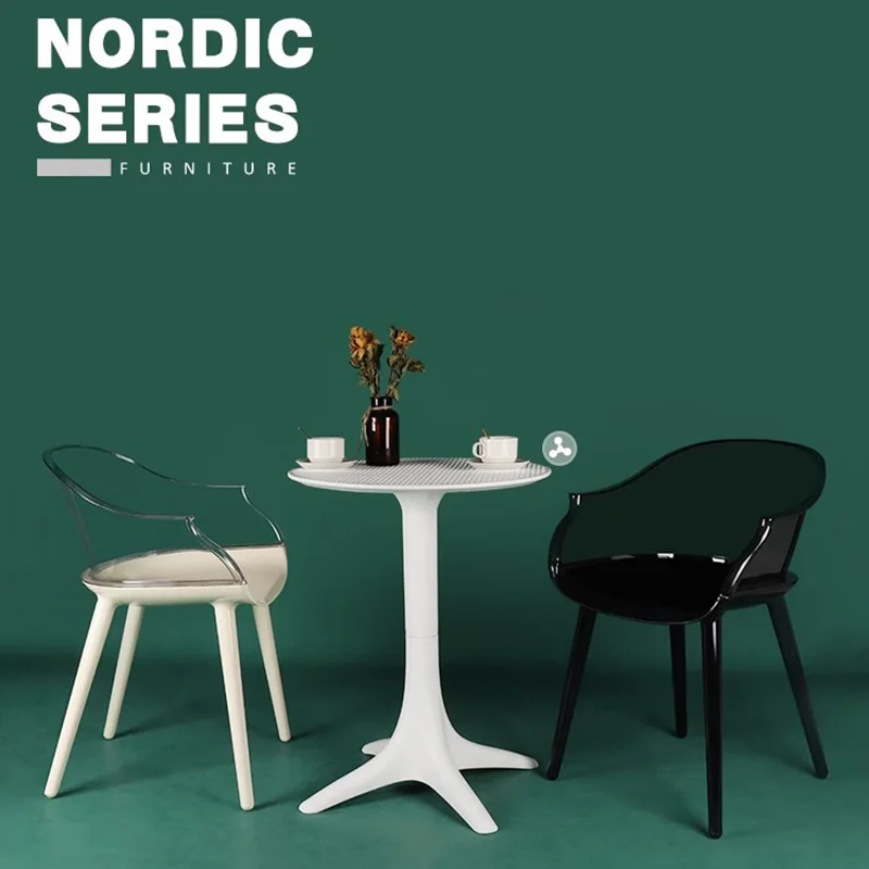 

Acrilic Nordic Dining Chairs Luxury Modern Minimalism Design Italian Balcony Dining Chairs Reading Cadeira Living Room Furniture