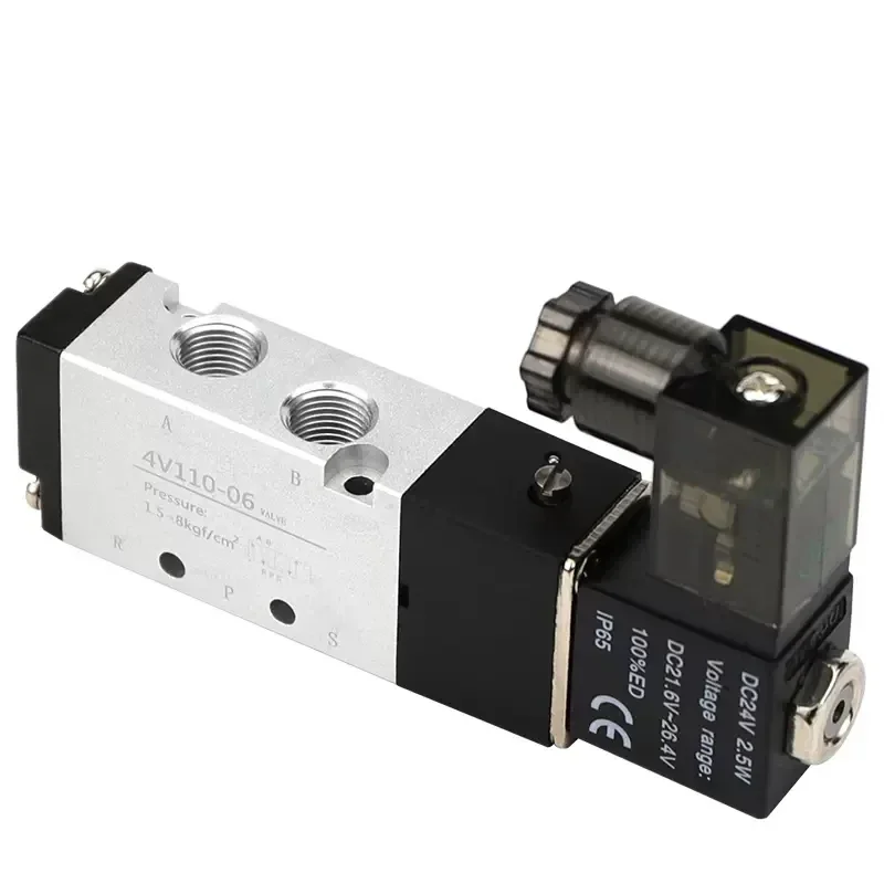 Pneumatic Solenoid Valve 4V110-06 12V 24V 110V 220V Voltage 5 Way Port 2 Position Air Pneumatic Electric Magnetic Valves